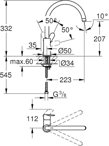 Grohe Kitchen Fixtures, Kitchen Faucet With High Spout - Bauedge Collection, 31367001