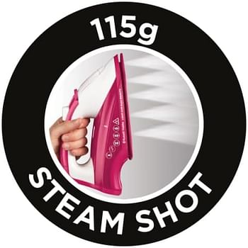 Russell Hobbs Light and Easy Bright Steam Iron - Colorful Design with 2x More Durable Soleplate, 115 Gram Steam Shot and 35 Gram Continuous Steam - 26480 (Mulberry)