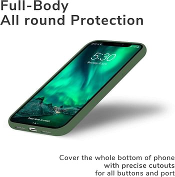 IceSword iPhone 11 Case Dark Green, Thin Liquid Silicone Case, Soft Silk Microfiber Cloth, Matte Pure Dark Green, Gel Rubber Full Body, Cool Protective Shockproof Cover 6.1" - Dark Green