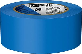 Scotch Blue Painter's Tape 2090-2, 1.88 in x 60 yd (48mm x 54.8m), Original Masking Painter's Tape, Multi-Surface, Blue color, For walls, ceiling, metal, wood and more, easy to remove, 1 roll/pack