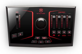 M-GAME USB Audio Interface Mixer for Streaming and Gaming with XLR Microphone in Optical in Voice FX Sampler and Dedicated Software Solo - Black