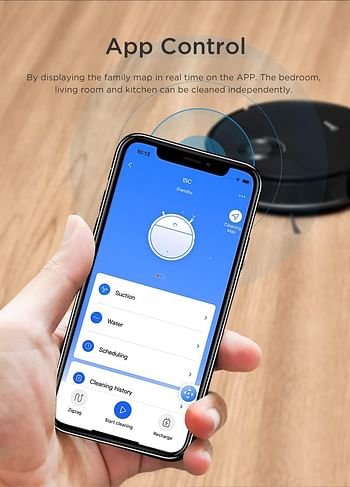 Midea I5C Robot Vacuum cleaner, 4000Pa strong suction with BLDC motor, Sweep and Wet Mopping, 3 level to choose, Wi-Fi App & Voice Control with Msmartlife, Several cleaning modes, 2600mah battery