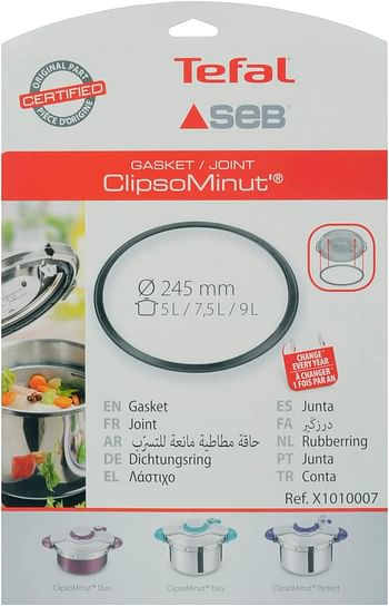 Tefal Gasket for 5-7.5-9 L, diam. 245 mm Pressure cooker, X1010007