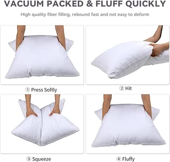 JZS Down Alternative Pillow (2 Pack)100% Cotton Hotel Bed Pillows for Sleeping with 3cm Gusset King Size 50x90cm