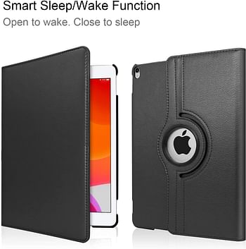 AWH Smart Cover Case for iPad Mini 1/2/3, 360 Degree Rotating Stand, [Auto Sleep/Wake], Folio Leather Smart Cover Case for iPad Mini 2nd/3rd/4th Generation, Slim Lightweight Stand Cover, Black.