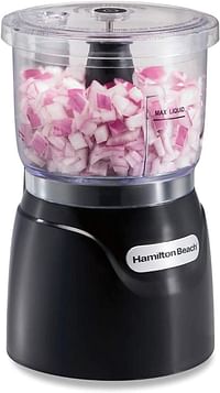Hamilton Beach Stack and Press™ Food Chopper, 710 ml / 3 cup capacity, 350W,  chop, puree, emulsify, easy cleaning with removable bowl and blade, cord wrap for easy storage, 72850-ME