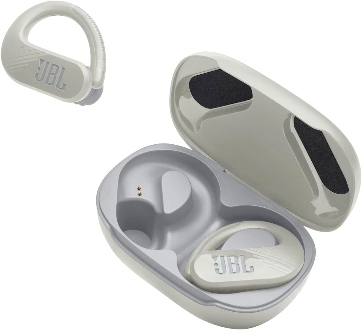 JBL Endurance Peak 3 Dust and Water Proof True Wireless Active Earbuds, 50H Battery Hours, Ambient Aware & Talk Thru, 4-Mic Technology, Powerhook Design - White, JBLENDURPEAK3WT, Standard