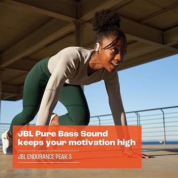 JBL Endurance Peak 3 Dust and Water Proof True Wireless Active Earbuds, 50H Battery Hours, Ambient Aware & Talk Thru, 4-Mic Technology, Powerhook Design - White, JBLENDURPEAK3WT, Standard