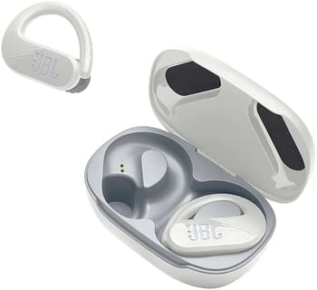 JBL Endurance Peak 3 Dust and Water Proof True Wireless Active Earbuds, 50H Battery Hours, Ambient Aware & Talk Thru, 4-Mic Technology, Powerhook Design - White, JBLENDURPEAK3WT, Standard