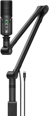 Sennheiser PROfile STREAMING SET with USB Microphone, Boom Arm and Pouch - Plug & Play Design, Perfect for Podcasting & Streaming, Cardioid Condenser Capsule, 3m USB-C Cable - Black (700100)