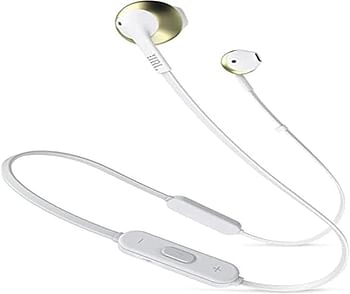 JBL Tune 205Bt On Ear Bluetooth Headset, White And Gold JBLt205Btcgd, Small