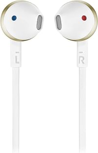 JBL Tune 205Bt On Ear Bluetooth Headset, White And Gold JBLt205Btcgd, Small