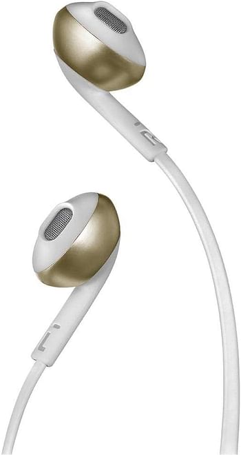 JBL Tune 205Bt On Ear Bluetooth Headset, White And Gold JBLt205Btcgd, Small