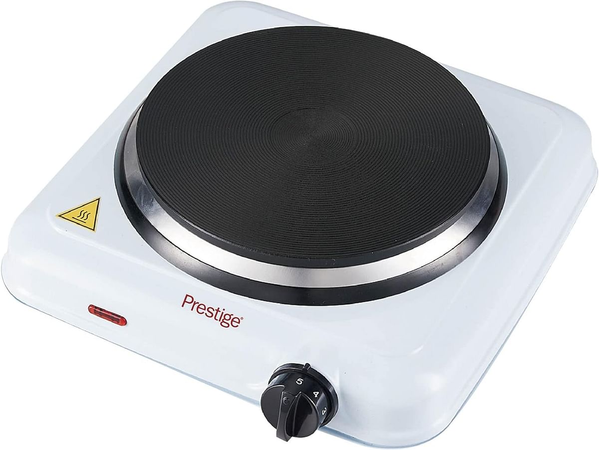 Prestige Electric Hot Plate - Single Burner Stove with Adjustable Temperature Control and Overheat Protection for Cooking Convenience PR81523 - White