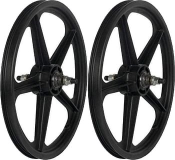 SKYWAY, Tuff II 20" 5 Spoke Black, Wheel, Front and Rear, 20'' / 406, Bolt-on, F: 100, R: 110, Rim, BMX Cassette