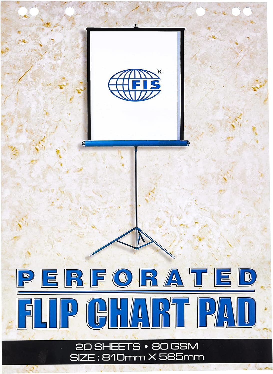 FIS FSFC20-B80 80 GSM 20 Sheets Flip Chart 5-Pack, 585 x 810 mm Size