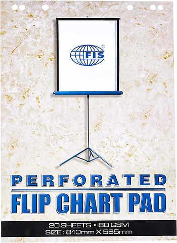 FIS FSFC20-B80 80 GSM 20 Sheets Flip Chart 5-Pack, 585 x 810 mm Size