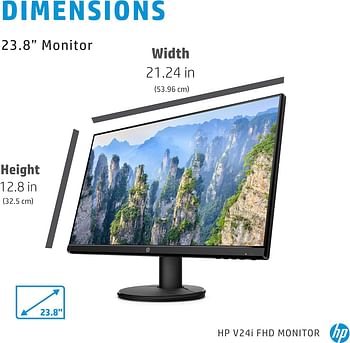 HP v24i Full HD Monitor 23.8 Inch 1 VGA, 1 HDMI - Black