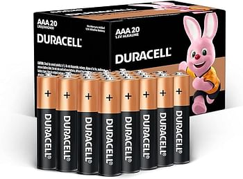 Duracell - AAA 1.5V Alkaline LR03 / MN2400 Batteries Long Lasting Power - Pack of 20 - 10 Years Shelf Life