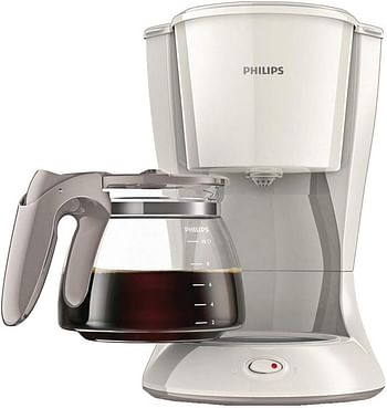 Philips Daily Collection Coffee Maker with Glass Jug - White, HD7447
