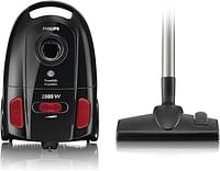 Philips FC8454/01 PowerLife Vacuum Cleaner (with Bag, 2,000 Watt, 9 m Range, Includes Parquet Brush), Black/Red