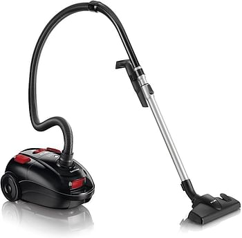 Philips FC8454/01 PowerLife Vacuum Cleaner (with Bag, 2,000 Watt, 9 m Range, Includes Parquet Brush), Black/Red