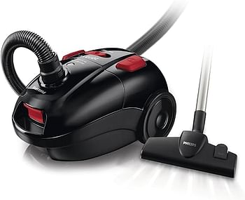 Philips FC8454/01 PowerLife Vacuum Cleaner (with Bag, 2,000 Watt, 9 m Range, Includes Parquet Brush), Black/Red