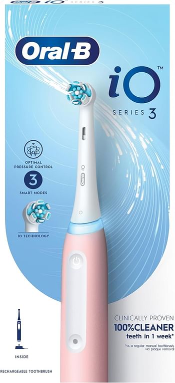 Oral-B iO6 Electric Rechargeable Toothbrush, 1 Pink handle with Revolutionary iO Technology, 5 modes, 1 travel case
