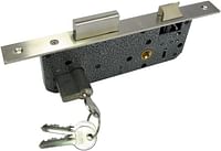Robustline 70mm Cylinder Lock Body Closed Standard Size Door Lock Body with Both Side Key Cylinder (72-55 mm, Stainless Steel)