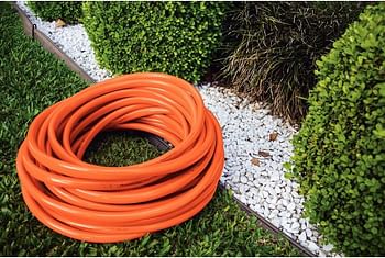 Tramontina Super Flex 1/2" garden hose, 15 meters, quick connectors, sprayer and hose wall rack