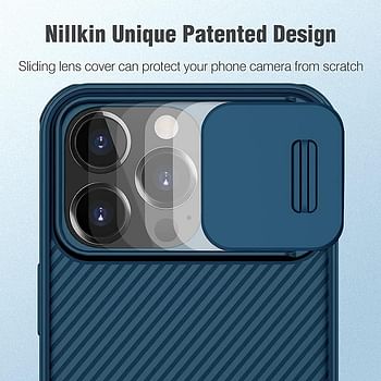 Nillkin CamShield Pro Compatible with iPhone 13 Pro Case with Slide Camera Cover Protection, Hard PC Back and Soft Silicone Edge Design for iPhone 13 Pro 5G Phone Case Blue