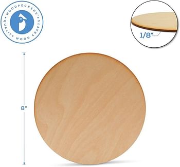 8 Inch Wooden Circles - Pack of 3 Unfinished Round Cutouts by Woodpeckers