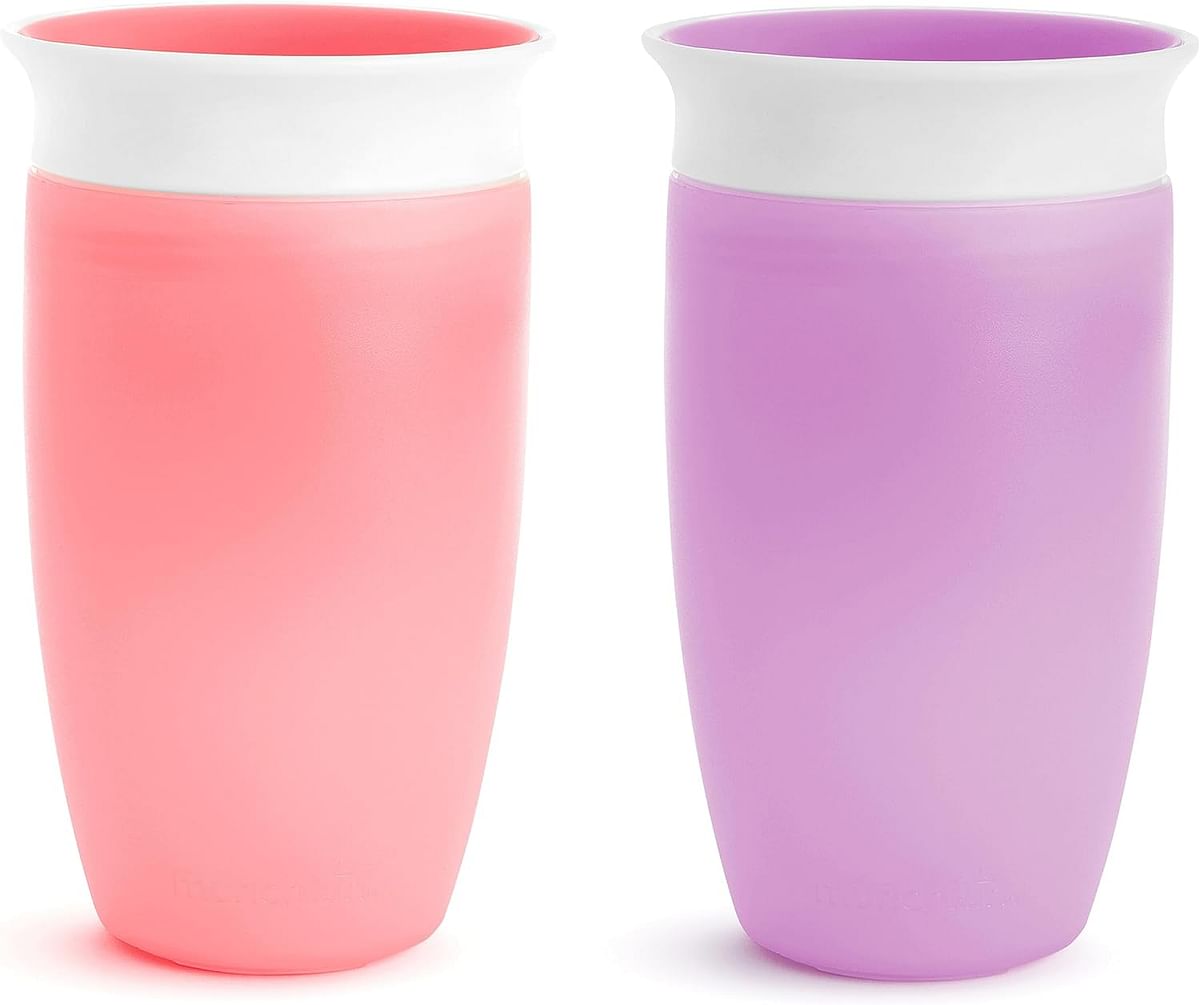 Munchkin Miracle 360 Degree Sippy Cup 2-Pack, 10 Oz Capacity, Pink/Purple