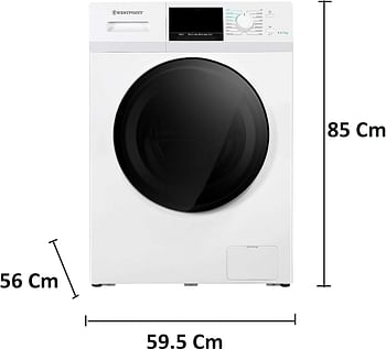 Westpoint 8Kg Front Load Fully Automatic Washing Machine 1400 RPM With 12 Washing Programs & Quick Wash in 15minutes & 4 Drying Programs-White-  WDMT-81420ES