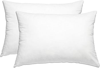 Hotel Linen Klub PACK OF 2 - Pressed Pillow - Size 48 cm X 70 cm, Outer Cover: 100% Microfiber Filling: 700grams Hollow Fiber Soft Feel,Color: White