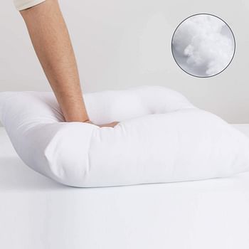 Hotel Linen Klub PACK OF 2 - Pressed Pillow - Size 48 cm X 70 cm, Outer Cover: 100% Microfiber Filling: 700grams Hollow Fiber Soft Feel,Color: White