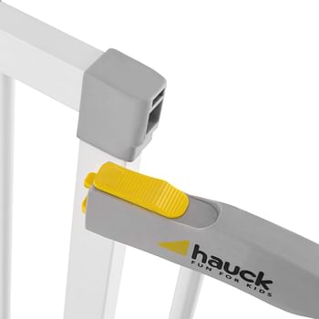 Hauck Safety Gate for Doors and Stairs Open N Stop KD incl. 9 cm Extension/Pressure Fit / 84-89 cm Large/Metal/White