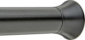Amazn Basics Tension Curtain Rod, Adjustable 91.4 - 137.1 cm Width - Black, Classic Finial