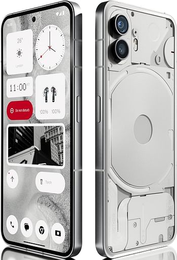 Nothing Phone (2) 12+256, Glyph Interface, Nothing OS 2.0, 50MP dual camera, 6.7” LTPO AMOLED screen, 4700 mAh battery, waterproof, 5G Android smartphone, White - International Release
