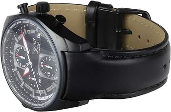 Aviator Men Black Leather Analog Casual Watch - AVW1900G242