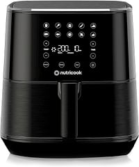 Nutricook Air Fryer 2 5.5 Liter 1700 Watts, Digital Control Panel Display 10 Preset Programs With Built-In Preheat Function + CRED Quick Pull Chopper 650 ml - Black