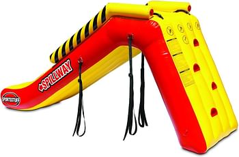 SportsStuff SPILLWAY Dock Slide, Boat Slide, Inflatable Pontoon Slide, Yellow, Red Large