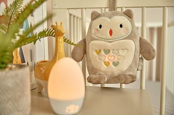 Tommee Tippee Grofriend Ollie the Owl Baby Sound and Light Sleep Aid, USB-Rechargeable, Soothing Sounds, Lullabies and White Noise, CrySensor and Nightlight