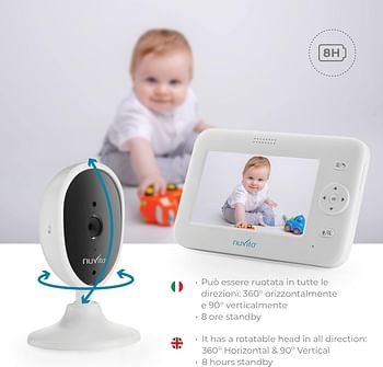 Nuvita Wireless Baby Monitor W Camera - White 3043