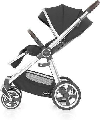 OYSTER Babystyle 3 Premium Compact Fold Baby Stroller From Birth To 22 Kg -Caviar Mirror