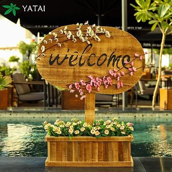 YATAI WELCOME Sign Wooden Board - House Warming - Rustic Welcome Sign - Wooden Home Signs - Housewarming Gift - Farmhouse Decor, Front Door Decorations, Wedding Welcome Sign.