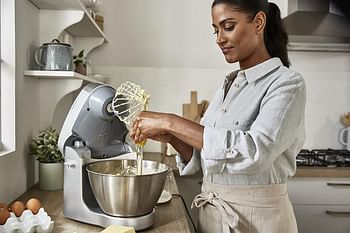 KENWOOD Stand Mixer Kitchen Machine PROSPERO+ 1000W with 4.3L Stainless Steel Bowl,K-Beater,Whisk,Dough Hook,Blender,Meat Grinder,Roto Food Cutter, Multi Mill KHC29.Q0SI Silver