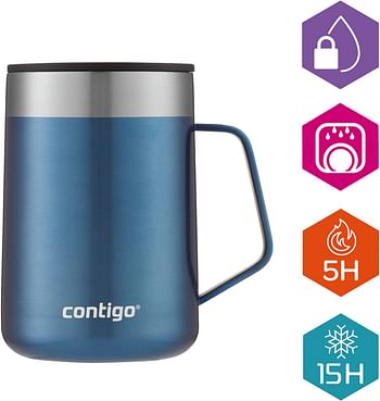 Contigo Streeterville Desk Mug SS 14 oz Blue Corn