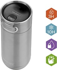 Contigo Luxe Autoseal Travel Mug, Stainless Steel Thermal Vacuum Flask, Leakproof Tumbler, Dishwasher Safe- Coffee Mug With Bpa Free Easy-Clean Lid-Steel-360 ml