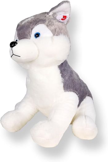 CUDDLES 25 Inch Adorable Husky Plush Toy, Lifelike Huggable Stuffed Animal for Kids and Dog Lovers - 3476
